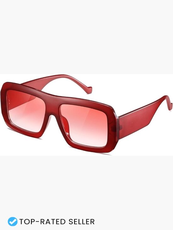 Retro Square Oversize Sunglasses Metal Frame Shield Style UV400 Protection